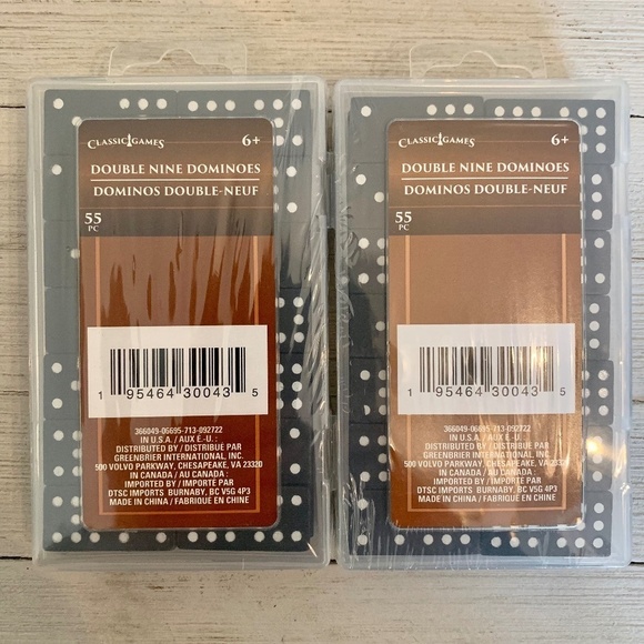 2 New Classic Games Premium 55-Piece Double Nine Domino Set Modern Classic Play - Picture 1 of 5